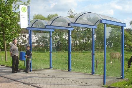 Vogelgefhrliche Bushaltestelle in der Kinzigaue in Steinau (Foto S.Winkel)